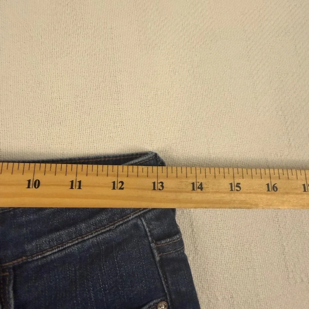Skinnygirl Celeste Straight Leg Jeans Dark Wash Raw Hem Size 27/4 Blue 1436